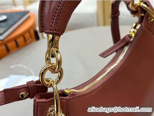 Stylish Cheap Chloe Small Chloé Banana Zipped Hobo in Soft Leather 1302 Brown 2026