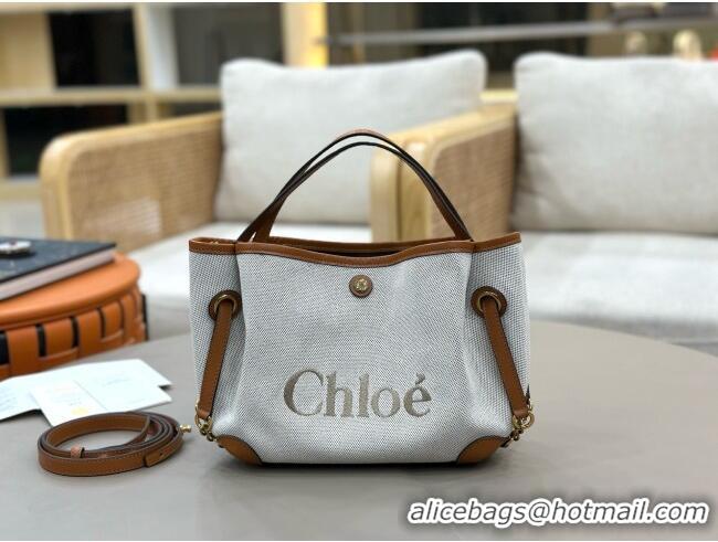Shop Duplicate Chloe Small Chloé Clover Double Carry Bag in Canvas 2928 Brown 2026