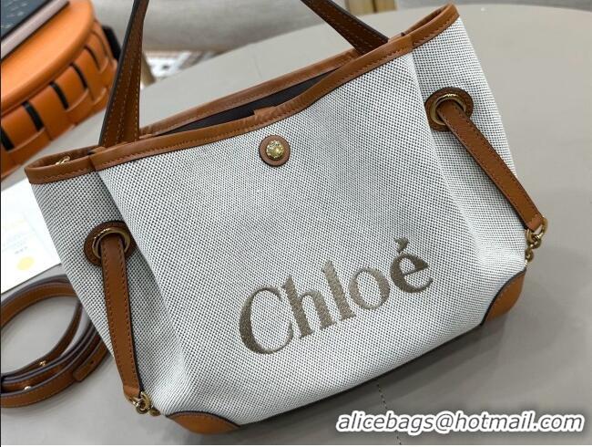 Shop Duplicate Chloe Small Chloé Clover Double Carry Bag in Canvas 2928 Brown 2026