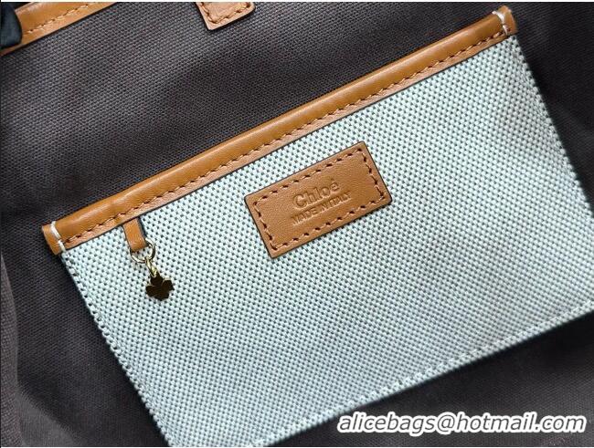 Shop Duplicate Chloe Small Chloé Clover Double Carry Bag in Canvas 2928 Brown 2026