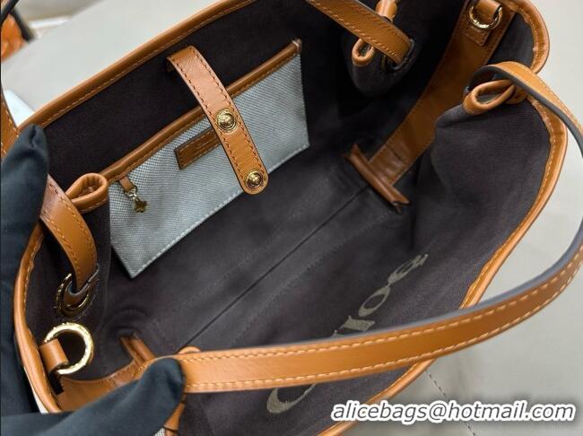 Shop Duplicate Chloe Small Chloé Clover Double Carry Bag in Canvas 2928 Brown 2026