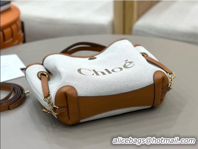 Shop Duplicate Chloe Small Chloé Clover Double Carry Bag in Canvas 2928 Brown 2026