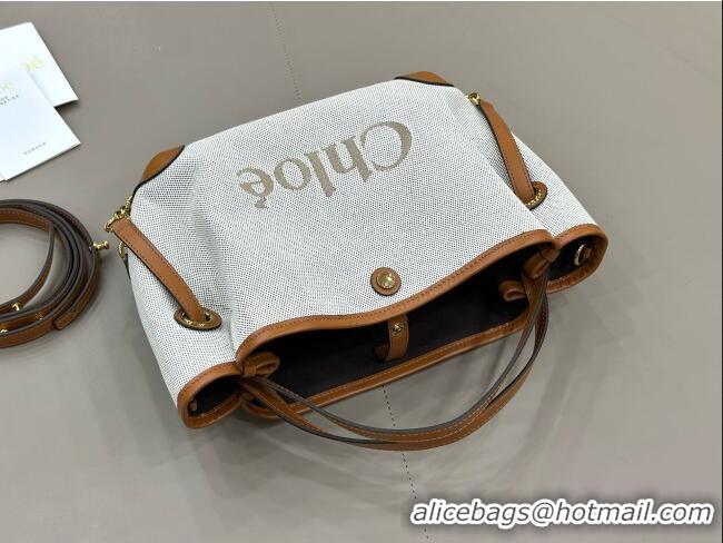 Shop Duplicate Chloe Small Chloé Clover Double Carry Bag in Canvas 2928 Brown 2026