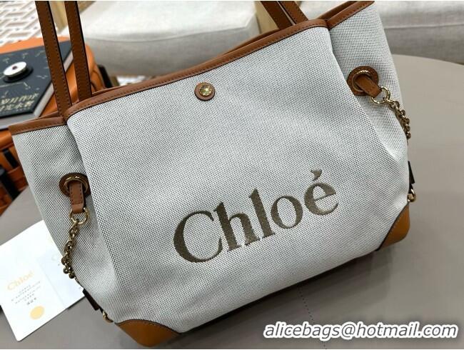 Good Cheap Chloe Large Clover Double Carry Bag in Canvas 0328 Brown 2026