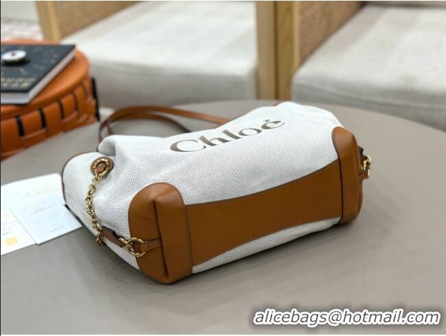 Good Cheap Chloe Large Clover Double Carry Bag in Canvas 0328 Brown 2026