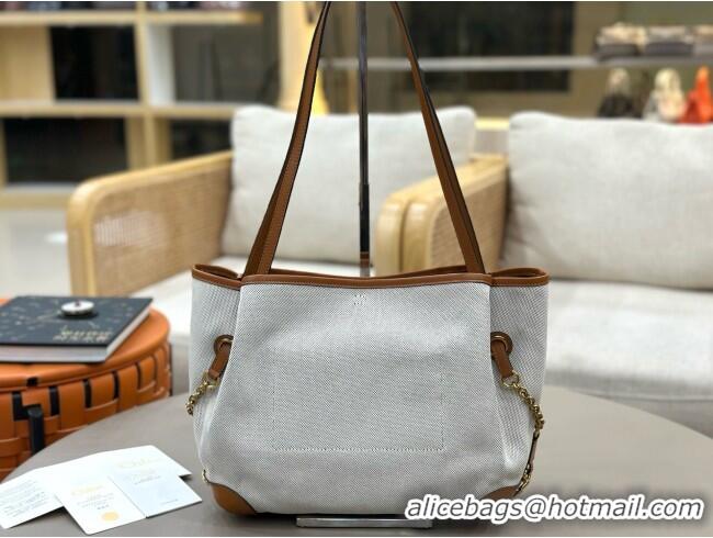 Good Cheap Chloe Large Clover Double Carry Bag in Canvas 0328 Brown 2026