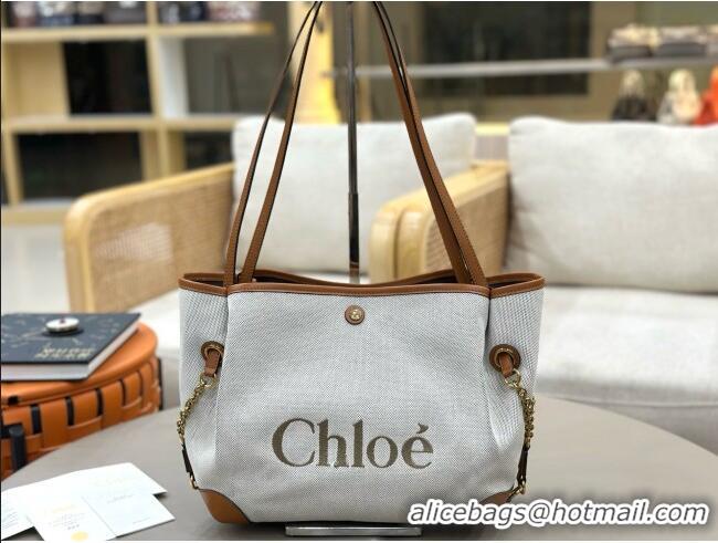 Good Cheap Chloe Large Clover Double Carry Bag in Canvas 0328 Brown 2026
