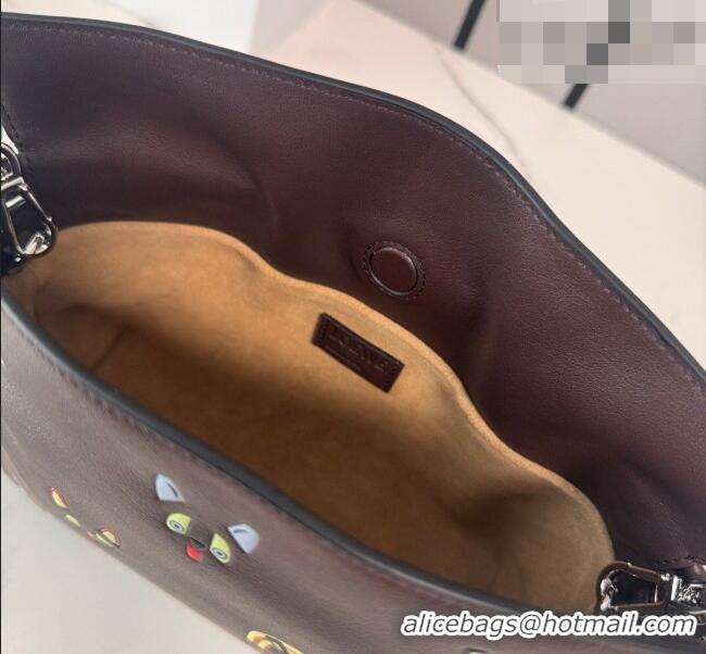Grade Design Louis Wain x Loewe Mini Flamenco Clutch in Cat Embroidered Nappa Calfskin Leather L17057 Brown 2026