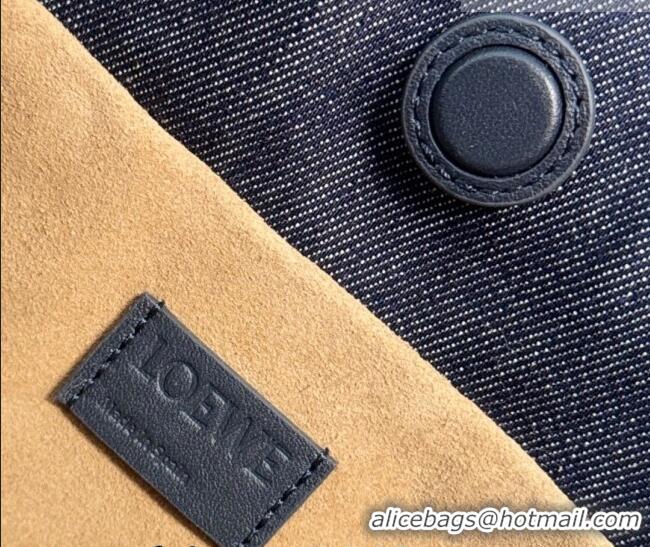 Low Cost Louis Wain x Loewe Mini Flamenco Clutch in Cat Embroidered Denim L17058 Blue 2026