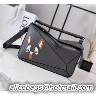 Trendy Design Loewe Small Classic Calfskin Futurist Cat Puzzle Bag 27064 Dark Grey 2026