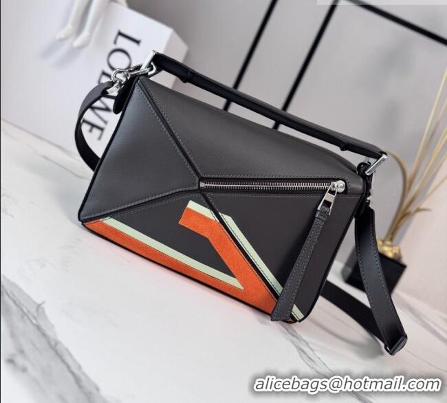 Trendy Design Loewe Small Classic Calfskin Futurist Cat Puzzle Bag 27064 Dark Grey 2026
