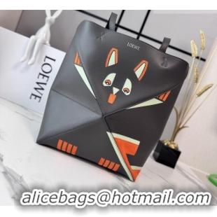 Low Price Loewe Medium Nappa Leather Futurist Cat Puzzle Fold Tote Bag 27065 Dark Grey 2026