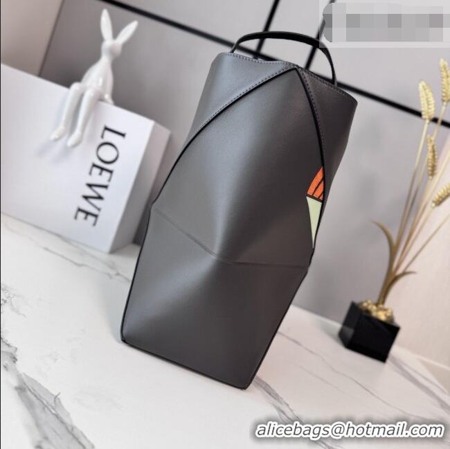 Low Price Loewe Medium Nappa Leather Futurist Cat Puzzle Fold Tote Bag 27065 Dark Grey 2026