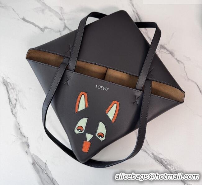 Low Price Loewe Medium Nappa Leather Futurist Cat Puzzle Fold Tote Bag 27065 Dark Grey 2026