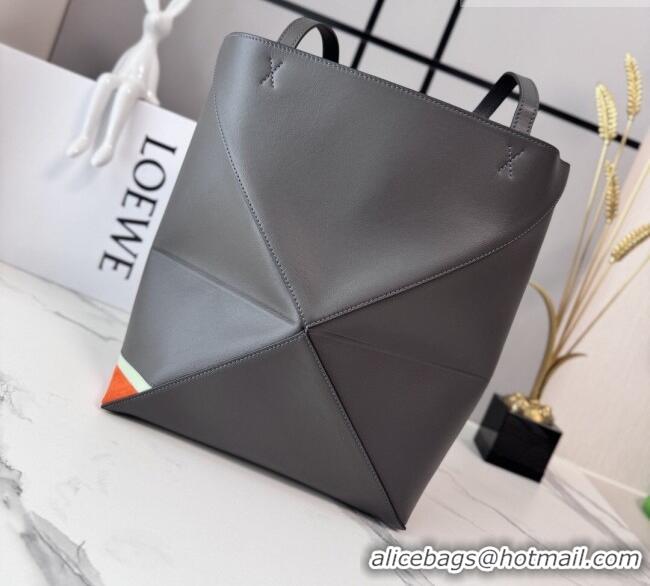 Low Price Loewe Medium Nappa Leather Futurist Cat Puzzle Fold Tote Bag 27065 Dark Grey 2026