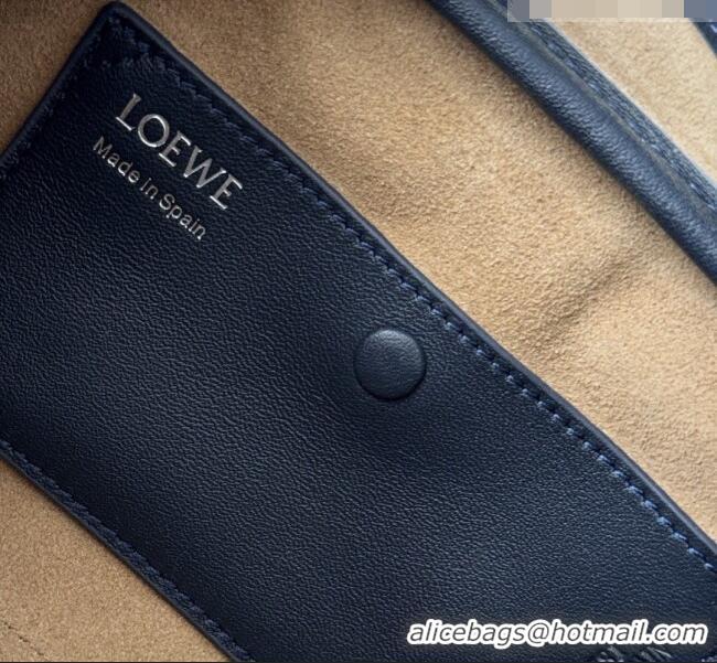 Luxury Cheap Loewe Cat Embroidered Denim Amazona 23 Cropped Bag 27066 Blue 2026