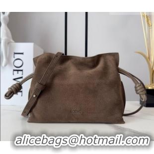 Cheapest Loewe Flamenco Mini Clutch in Grained Nubuck Leather 266355 Tundra 2026