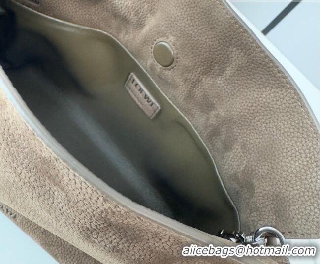 Cheapest Loewe Flamenco Mini Clutch in Grained Nubuck Leather 266355 Tundra 2026