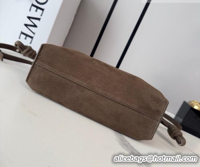 Cheapest Loewe Flamenco Mini Clutch in Grained Nubuck Leather 266355 Tundra 2026
