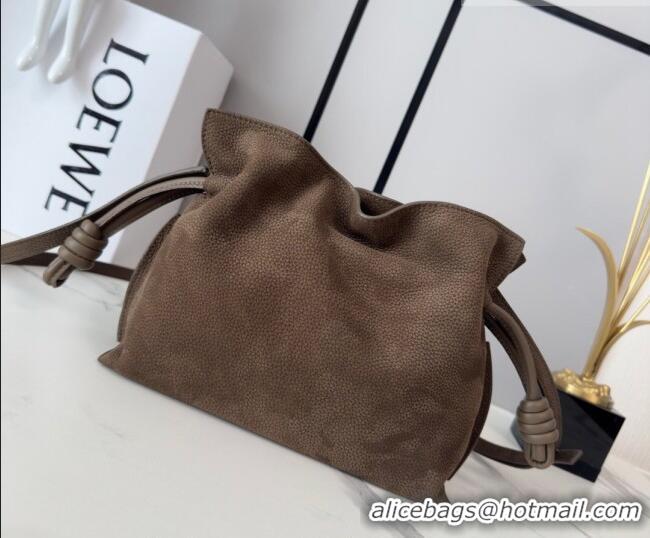 Cheapest Loewe Flamenco Mini Clutch in Grained Nubuck Leather 266355 Tundra 2026