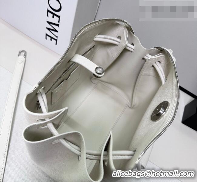 New Fashion Loewe Medium Madrid bag in supple grained calfskin 052451 White 2026