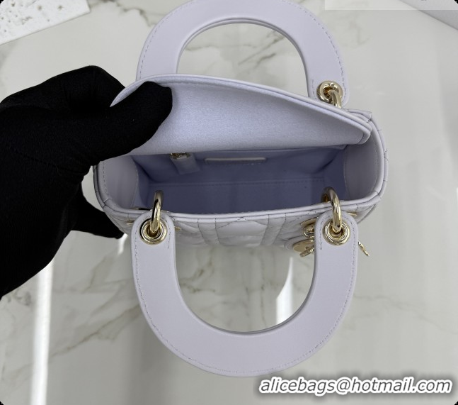 Good Quality Dior Classic Mini Lady Dior Bag in Cannage Lambskin Dreamy M0505 Purple 2026
