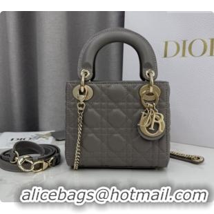 2026 Fashion Dior Classic Mini Lady Dior Bag in Cannage Lambskin M0505 Taupe Grey 2026