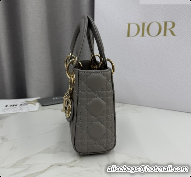 2026 Fashion Dior Classic Mini Lady Dior Bag in Cannage Lambskin M0505 Taupe Grey 2026
