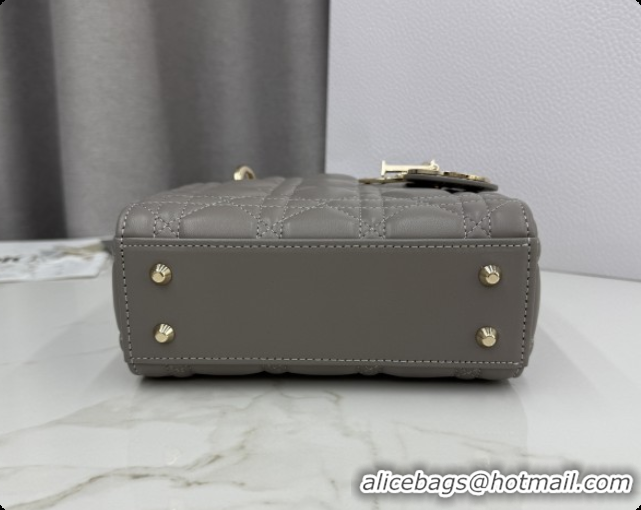 2026 Fashion Dior Classic Mini Lady Dior Bag in Cannage Lambskin M0505 Taupe Grey 2026