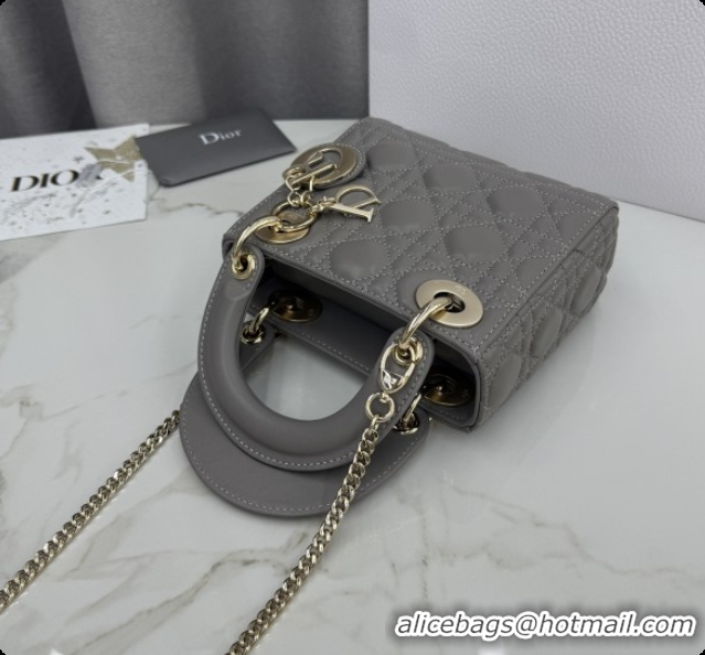 2026 Fashion Dior Classic Mini Lady Dior Bag in Cannage Lambskin M0505 Taupe Grey 2026