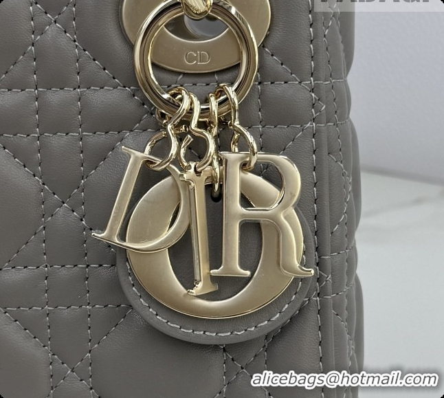 2026 Fashion Dior Classic Mini Lady Dior Bag in Cannage Lambskin M0505 Taupe Grey 2026