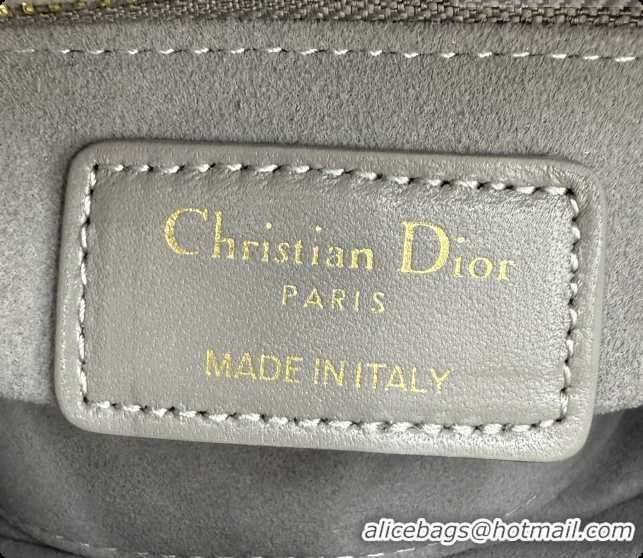 2026 Fashion Dior Classic Mini Lady Dior Bag in Cannage Lambskin M0505 Taupe Grey 2026