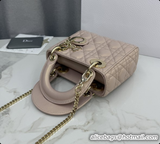 Affordable Price Dior Classic Mini Lady Dior Bag in Cannage Lambskin M0505 Iridescent Pink 2026