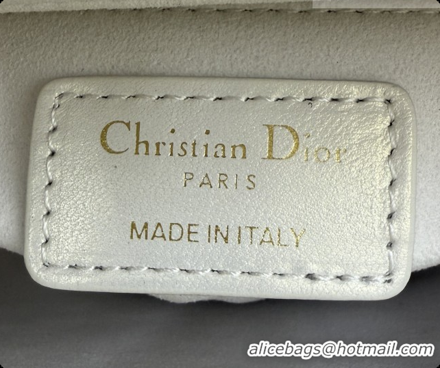 Top Quality Dior Classic Mini Lady Dior Bag in Cannage Lambskin M0505 Iridescent White 2026
