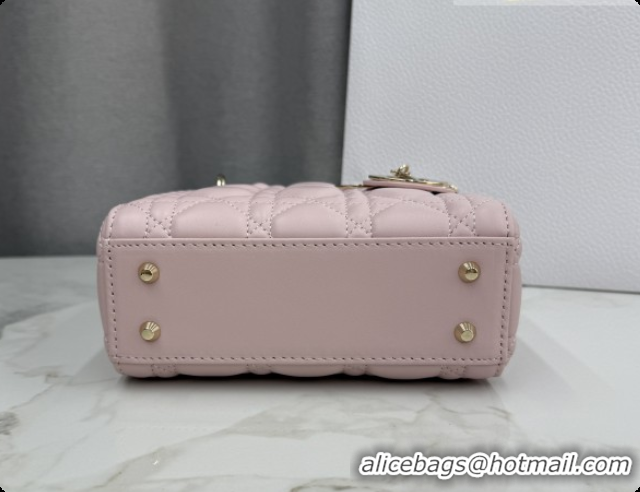 Best Luxury Dior Classic Mini Lady Dior Bag in Cannage Lambskin M0505 Soft Pink 2026