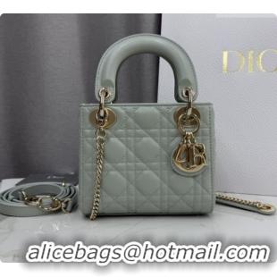 Reasonable Price Dior Classic Mini Lady Dior Bag in Cannage Lambskin M0505 Lily Green 2026