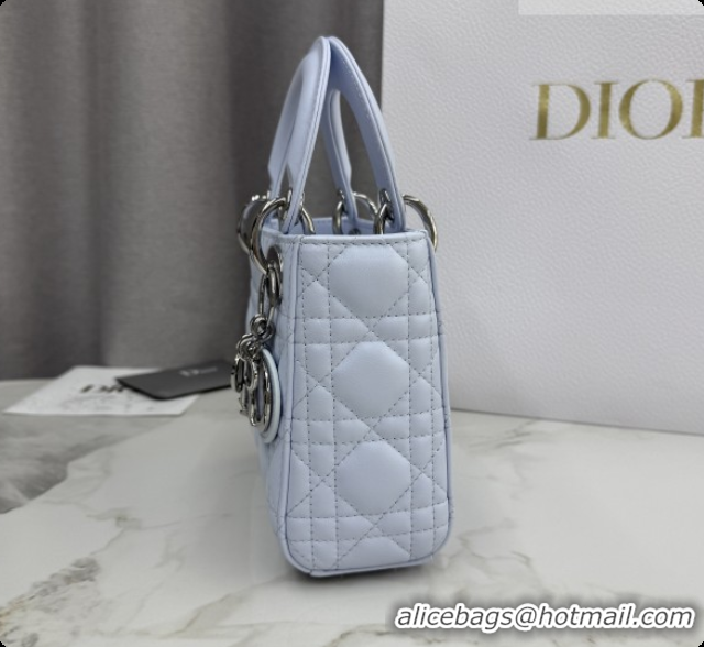 Best Price Dior Classic Mini Lady Dior Bag in Cannage Lambskin M0505 Ice Blue/Silver 2026