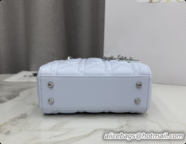 Best Price Dior Classic Mini Lady Dior Bag in Cannage Lambskin M0505 Ice Blue/Silver 2026