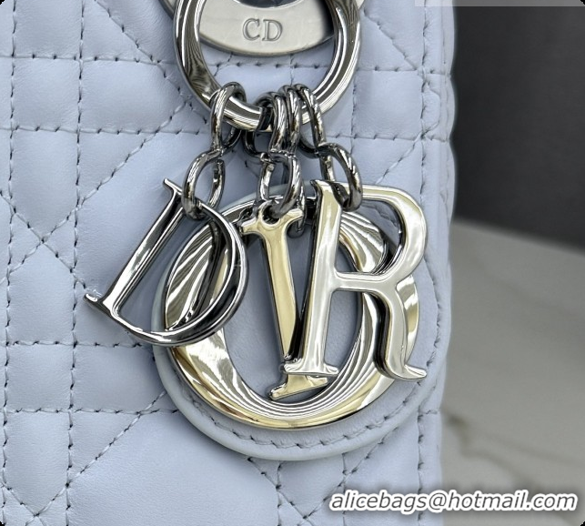 Best Price Dior Classic Mini Lady Dior Bag in Cannage Lambskin M0505 Ice Blue/Silver 2026