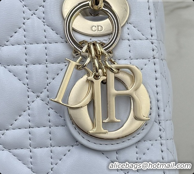 Good Product Dior Classic Mini Lady Dior Bag in Cannage Lambskin M0505 Ice Blue/Gold 2026