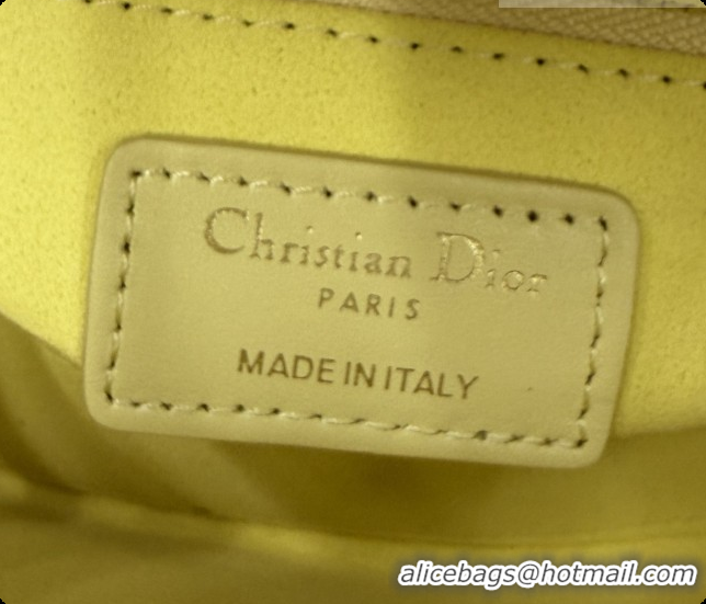 Low Price Dior Classic Mini Lady Dior Bag in Cannage Lambskin M0505 Chick Yellow/Gold 2026