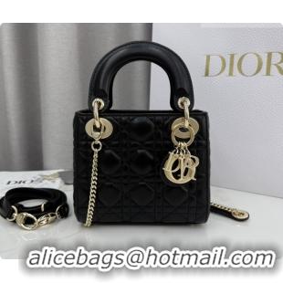 Low Price Dior Classic Mini Lady Dior Bag in Cannage Lambskin M0505 Black/Gold 2026