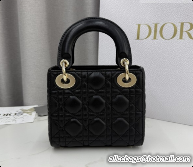 Low Price Dior Classic Mini Lady Dior Bag in Cannage Lambskin M0505 Black/Gold 2026
