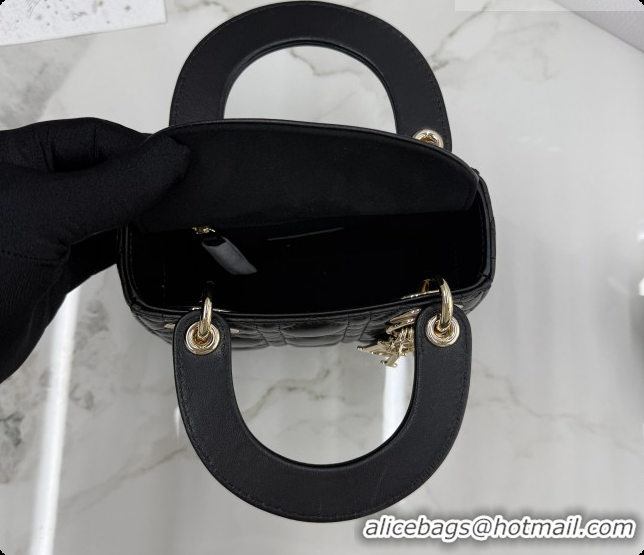 Low Price Dior Classic Mini Lady Dior Bag in Cannage Lambskin M0505 Black/Gold 2026