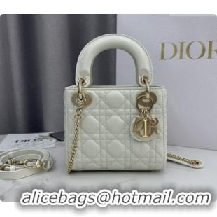 Super Quality Dior Classic Mini Lady Dior Bag in Cannage Lambskin M0505 White/Gold 2026