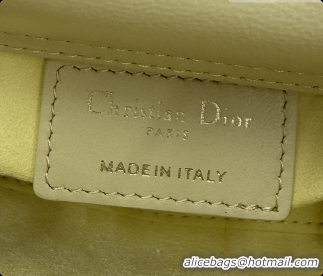 Best Product Dior Mini Lady Dior Bag in Cannage Lambskin with Bow D6603 Chick Yellow 2026