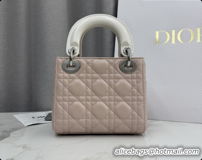 Top Design Dior Mini Lady Dior Bag in Cannage Lambskin with Bow D6603 Soft Pink/White 2026