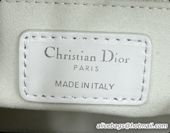 Big Discount Dior Small Lady Bag in Cannage Lambskin with Bow M0538 White/Black 2026