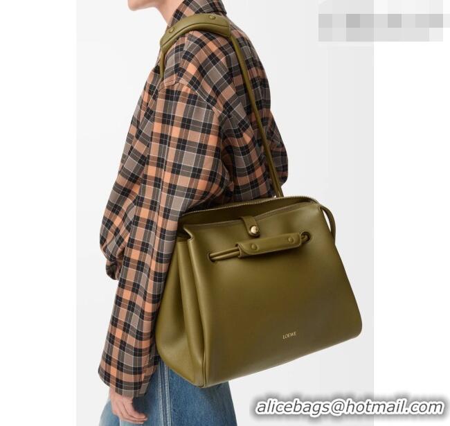Luxury Discount Loewe Large Madrid bag in supple calfskin leather 052510 Green 2026