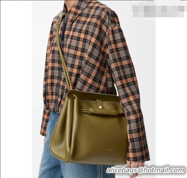 Luxury Discount Loewe Large Madrid bag in supple calfskin leather 052510 Green 2026